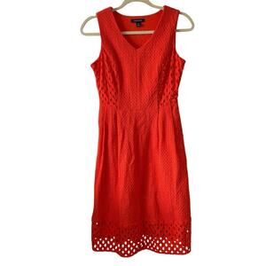 Lands’ End Red-Orange Eyelet Fit & Flare Dress - Size 2
Petite